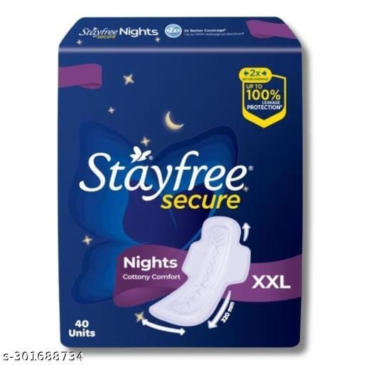 Stayfree Secure Night XXL (40 Napkins) Sanitary Pads for Women - Bhandarum