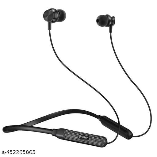 pTron Tangent Duo in-Ear Wireless Headphones with Mic, 13mm Driver, Bluetooth V5.2, Dual Device Pairing, Fast Charging Type-C Wireless Neckband, Voice Assistant & IPX4 Water Resistant (Jet Black) - Bhandarum