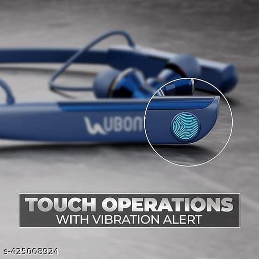 Ubon Bullet Series CL-35 Wireless Neckband Bluetooth Headphones - Immersive Sound, Detachable Battery, Touch Control, Magnetic Earbuds, 100 Hours Playtime Black - Bhandarum