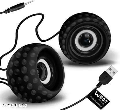 Ubon GSP-100A Mini Multimedia Computer 3W*2 with 3.5mm AUX | USB Powered 10 W Laptop/Desktop Speaker (Black, Stereo Channel) - Bhandarum