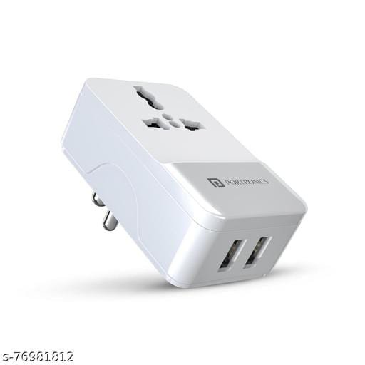 Portronics Adapto 44 20W Fast Charger with Dual Output (Mach USB + PD Type C)Compatible with iOS & Andriod Smartphones and Other Type C Enabled Devices.(Black) - Bhandarum