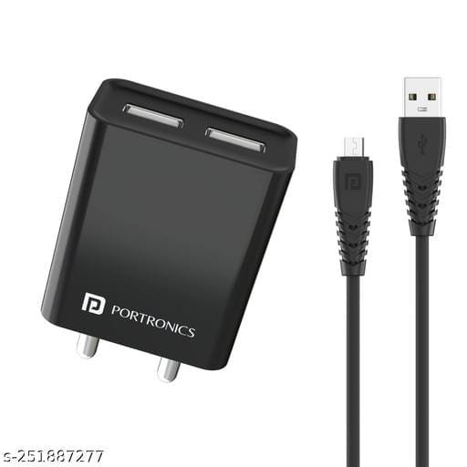 Portronics Adapto 62 C USB Wall Charger Fast Charging Adapter with 1Meter Micro USB Cable 2.4A for iOS & Android Devices (White) 4 Portronics Adapto 62 C USB Wall Charger Fast Charging Adapter with 1Meter Micro USB Cable 2.4A for iOS & Android Devices (White) - Bhandarum