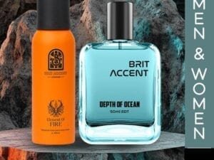 BRIT ACCENT |Combo Pack|Parfum & Deodorant|DepthOfOcean+Element Of Fire|Long-Lasting| Eau de Toilette - 150 ml  (For Men & Women) - Bhandarum