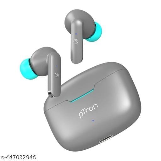 pTron Bassbuds Duo In-Ear Wireless Earbuds, Immersive Sound, 32H Playtime, Clear Calls TWS Earbuds, Bluetooth V5.1 Headphone, Type-C Fast Charging, Voice Assistant & IPX4 Water Resistant (Light Brown) - Bhandarum