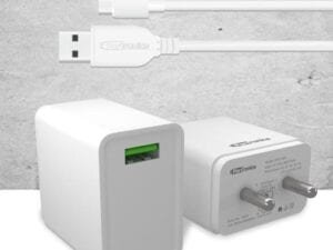 Portronics Adapto 66 2.4A 12w Dual USB Port Wall Charger with 1M Micro USB Cable,Compatible with iOS & Andriod Smartphones etc.(White) - Bhandarum