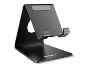 Portronics Modesk 4 Universal Desktop Mobile Phone Holder Stand with Card & Pen Holder for All Smartphones, Tabs, Kindle, ipad (Up to 7 inch) Black - Bhandarum
