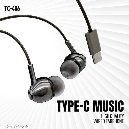 UBON TC-486 Premium Type-C Earphone with Exceptional Sound Quality | Crystal Clear Sound | Compatible with Type-C Devices | Comfortable Fit | in-Line Microphone | Super Soft Cable | Real Music - Bhandarum