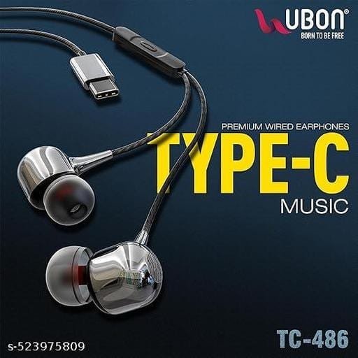 UBON TC-486 Premium Type-C Earphone with Exceptional Sound Quality | Crystal Clear Sound | Compatible with Type-C Devices | Comfortable Fit | in-Line Microphone | Super Soft Cable | Real Music 2 UBON TC-486 Premium Type-C Earphone with Exceptional Sound Quality | Crystal Clear Sound | Compatible with Type-C Devices | Comfortable Fit | in-Line Microphone | Super Soft Cable | Real Music - Bhandarum