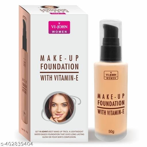 VI-JOHN Matte Liquid Makeup Foundation with Pump For All Skin Types, Skin Light Foundation (50gm, Pack of 1) - Bhandarum
