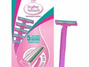 Voguish Alluring Doormats 18 VI-JOHN Feather Touch Twin Blade Shaving Razors With Lubricating Aloe Vera Strip for Women (Contain 5 Pcs) - Bhandarum