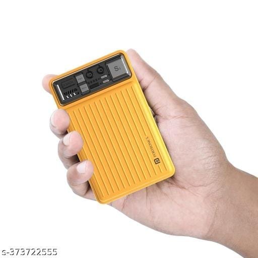 Portronics Luxcell Mini 10K Advanced 10000 mAh Smallest Power Bank with 22.5W Max Output, LED Indicator, Mach USB-A Output, Type C PD Output, Type C Input, Wake Up Button(Yellow) - Bhandarum