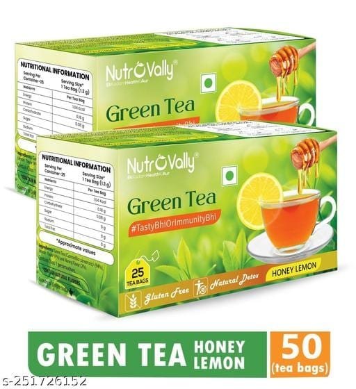 NUTROVALLY | Green Tea | 50 TeaBags - Bhandarum