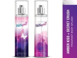 LAYER'R WOTTAGIRL Secret Chrush & Amber Kiss Body Splash Long Lasting Fragrance Combo Pack of 2 (For Women 60ml Each) - Bhandarum
