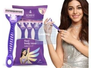 Bombae Body Razor With Aloevera Glide Strip | Arms, Underarms, Legs, & Bikini Areas | Pack of 3 Razors - Bhandarum
