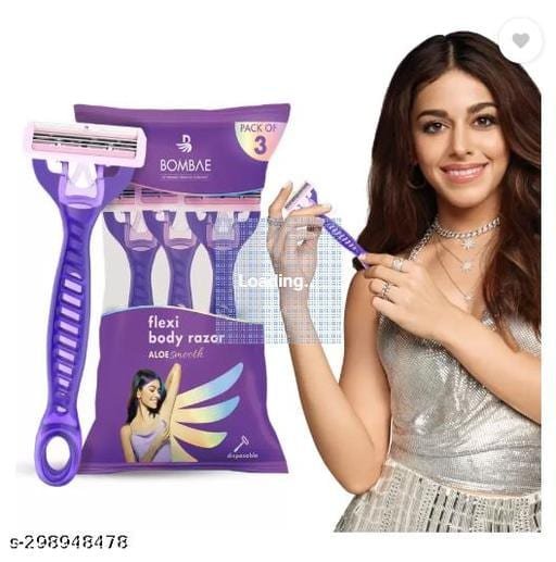 Bombae Body Razor With Aloevera Glide Strip | Arms, Underarms, Legs, & Bikini Areas | Pack of 3 Razors - Bhandarum