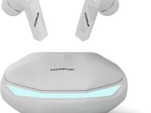 HOPPUP Xo5 Earbuds with 50H PlayTime, 35MS Low Latency, AI ENC, RGB LED & 5.4v Bluetooth  (Snow White, True Wireless) - Bhandarum