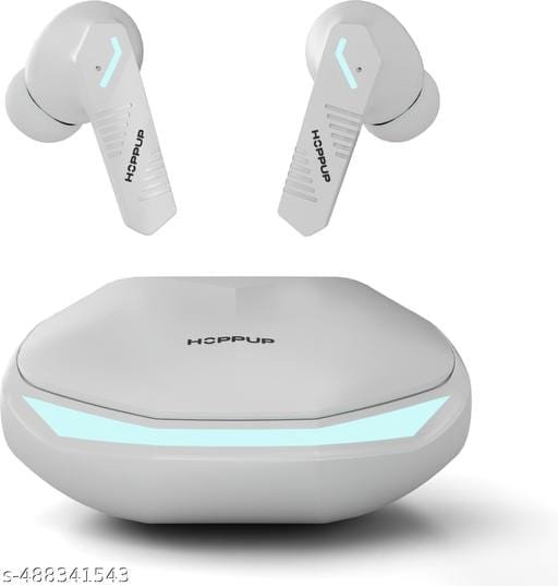 HOPPUP Xo5 Earbuds with 50H PlayTime, 35MS Low Latency, AI ENC, RGB LED & 5.4v Bluetooth  (Snow White, True Wireless) - Bhandarum