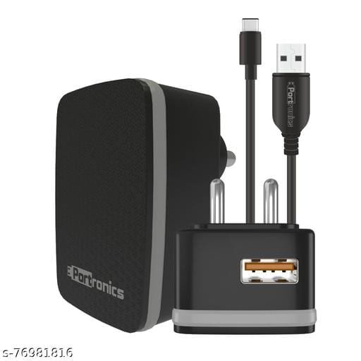 Portronics Adapto 44 20W Fast Charger with Dual Output (Mach USB + PD Type C)Compatible with iOS & Andriod Smartphones and Other Type C Enabled Devices.(Black) 5 Portronics Adapto 44 20W Fast Charger with Dual Output (Mach USB + PD Type C)Compatible with iOS & Andriod Smartphones and Other Type C Enabled Devices.(Black) - Bhandarum