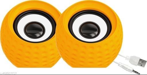 Ubon GSP-100A Mini Multimedia Computer 3*2 ith 3.5mm AUX | USB Poered 6 Laptop/Desktop Speaker (Yello, Stereo Channel) - Bhandarum