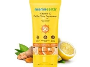 Mamaearth Vitamin C Daily Glow Sunscreen with Vitamin C & Turmeric for Sun Protection & Glow - 50 g - Bhandarum
