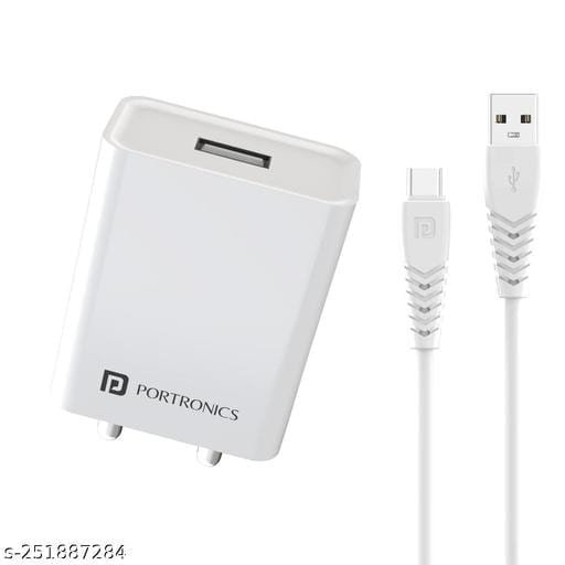 Portronics Adapto 62 C USB Wall Charger Fast Charging Adapter with 1Meter Micro USB Cable 2.4A for iOS & Android Devices (White) 3 Portronics Adapto 62 C USB Wall Charger Fast Charging Adapter with 1Meter Micro USB Cable 2.4A for iOS & Android Devices (White) - Bhandarum