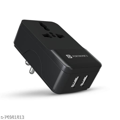 Portronics Adapto 44 20W Fast Charger with Dual Output (Mach USB + PD Type C)Compatible with iOS & Andriod Smartphones and Other Type C Enabled Devices.(Black) 4 Portronics Adapto 44 20W Fast Charger with Dual Output (Mach USB + PD Type C)Compatible with iOS & Andriod Smartphones and Other Type C Enabled Devices.(Black) - Bhandarum