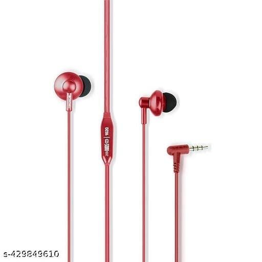 Zebronics Zeb-Buds 10 (Red) In Ear Wired Earphones with Mic, Metallic Design, L Shaped Connector, 13.5mm NdFeb Drivers 2 Zebronics Zeb-Buds 10 (Red) In Ear Wired Earphones with Mic, Metallic Design, L Shaped Connector, 13.5mm NdFeb Drivers - Bhandarum
